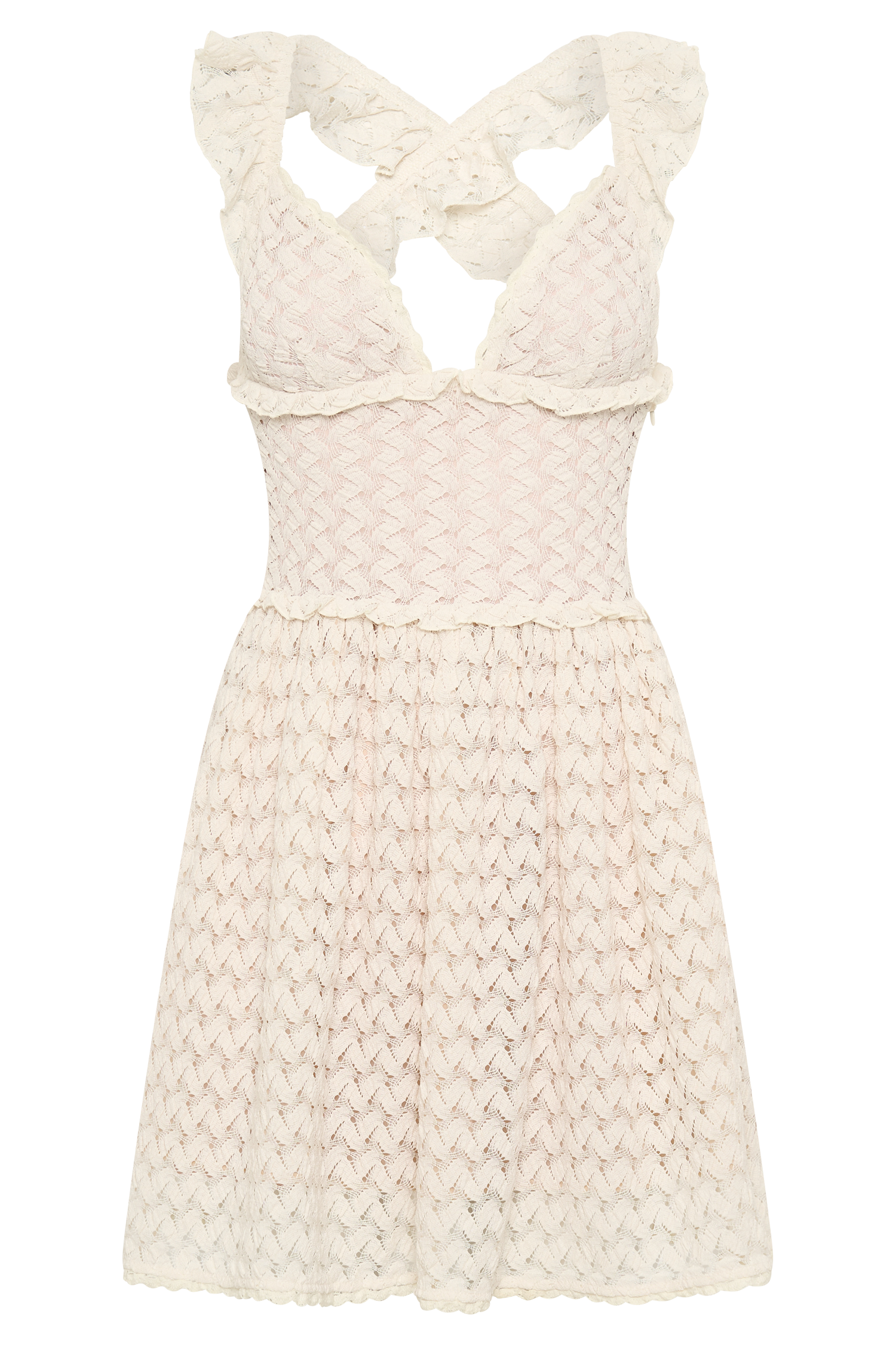 Ezra Lace Mini Dress - Ivory