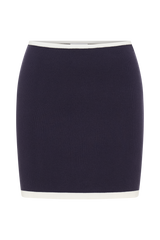 Becky Contrast Knit Mini Skirt - Navy & Ivory