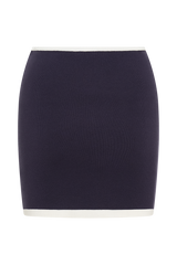 Becky Contrast Knit Mini Skirt - Navy & Ivory