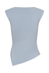 Lisette Asymmetric Recycled Nylon Top - Dusty Blue