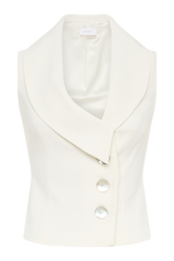 Berkley Suiting Waistcoat With Cowl - Ivory