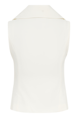 Berkley Suiting Waistcoat With Cowl - Ivory