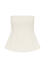 Cyrus Strapless Boucle Top - Ivory