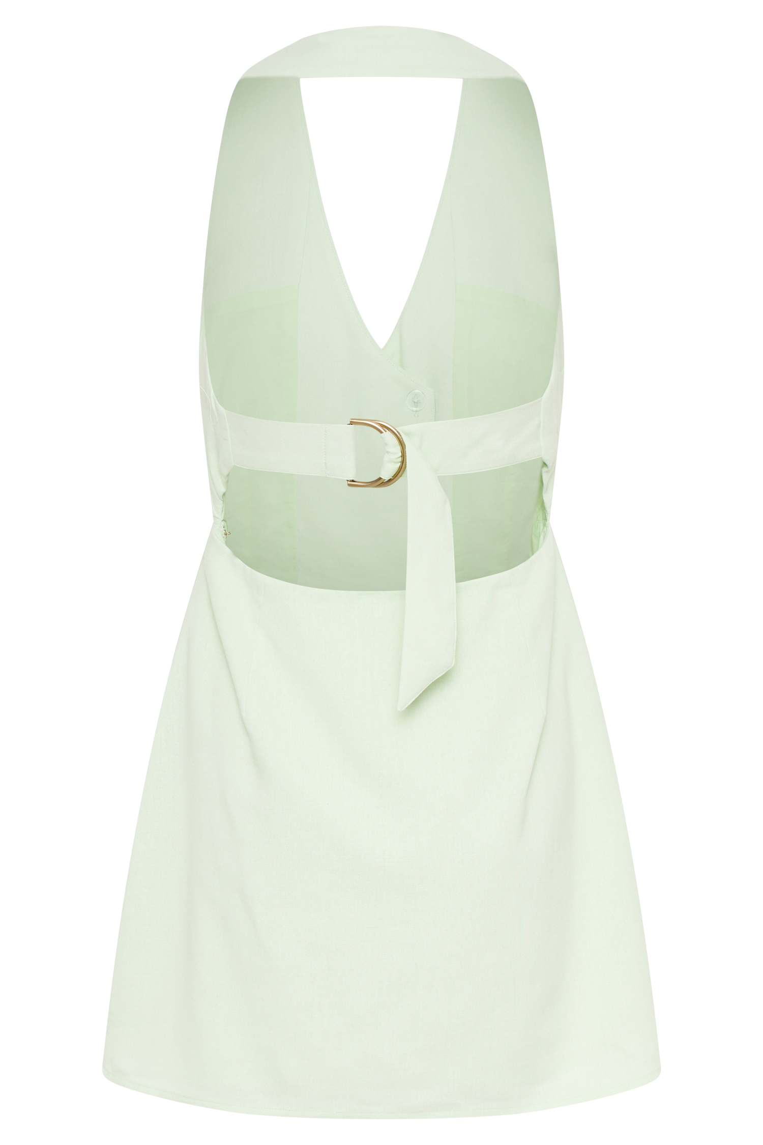 Lorraine Linen Halter Mini Dress - Mint