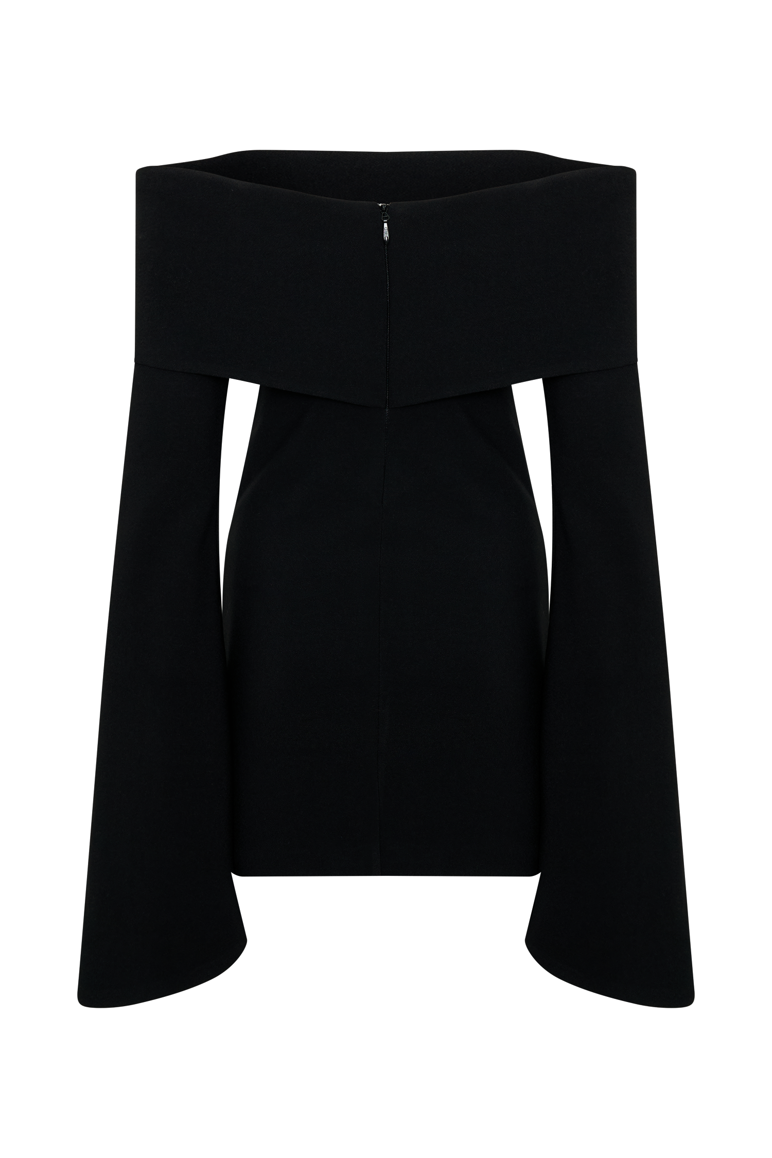 Dominique Off Shoulder Long Sleeve Mini Dress - Black