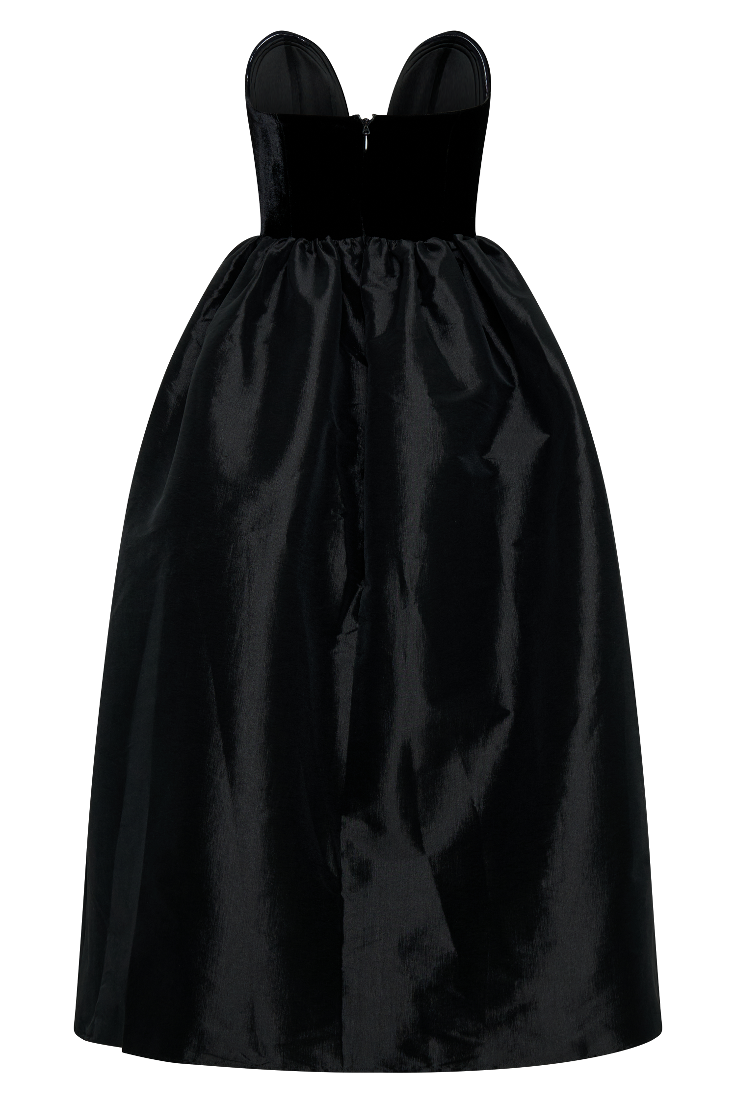 Flora Strapless Velvet Midi Dress - Black