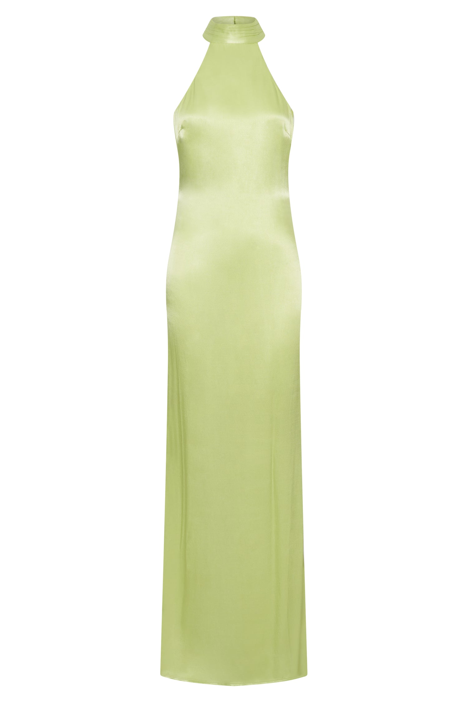 Claire Satin Drape Back Maxi Dress - Pistachio Green