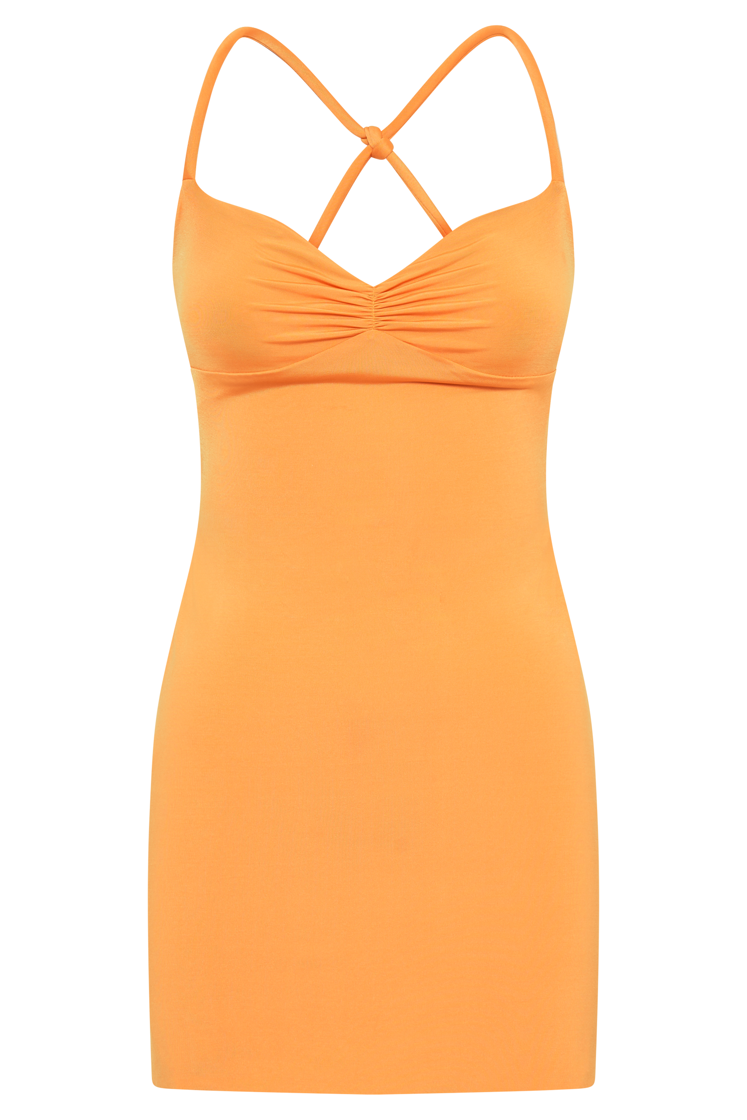 Amirah Slinky Backless Mini Dress - Orange