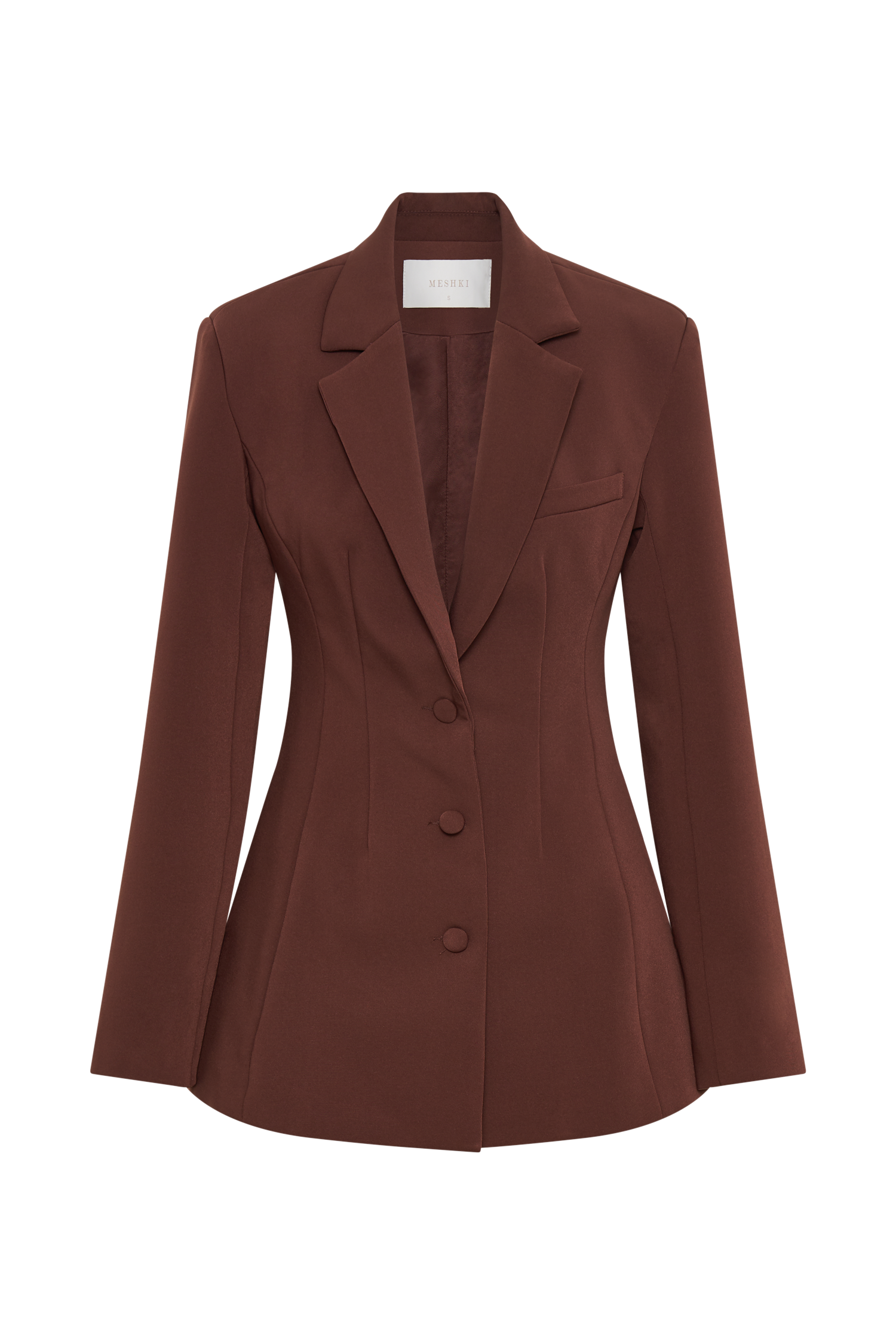 Greer Hourglass Suiting Blazer - Dark Chocolate