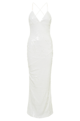 Gracie Sequin Maxi Dress - White
