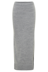Brittany Knit Midi Skirt - Grey Marle