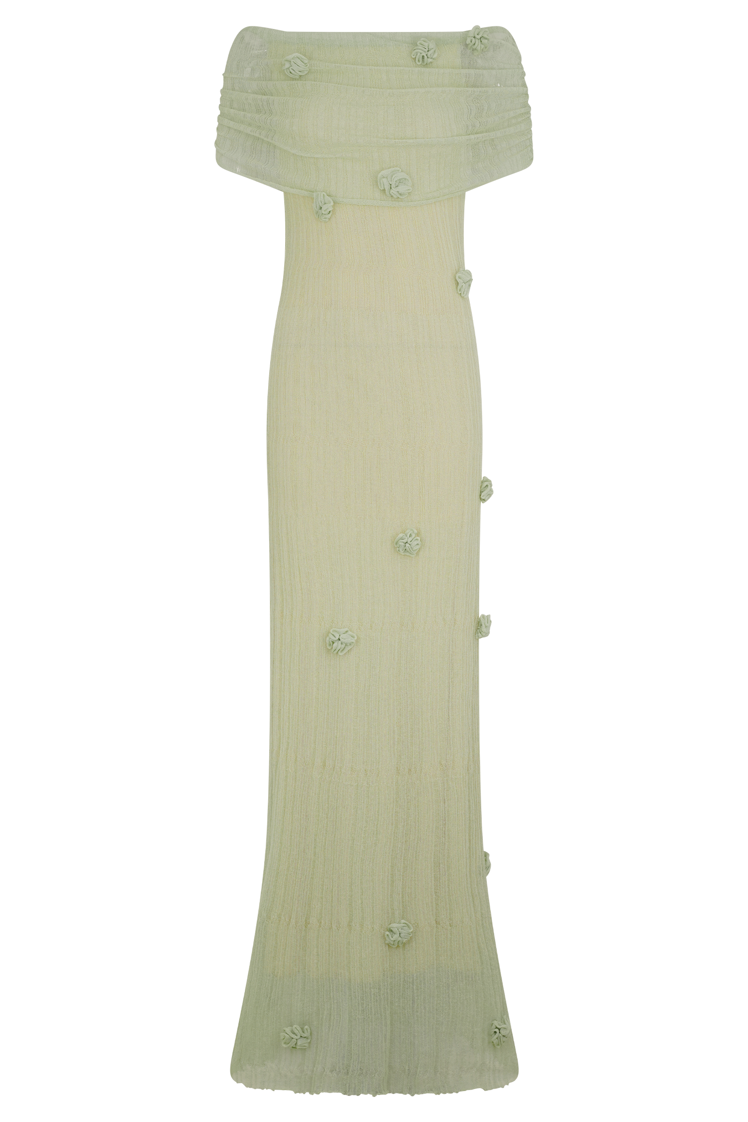 Brynn Orchid Knit Maxi Dress - Pastel Green