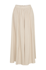 Clarence Linen A-Line Maxi Skirt - Natural
