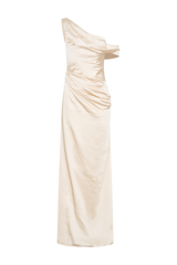 Dalia Off Shoulder Satin Maxi Dress - Blush Gold