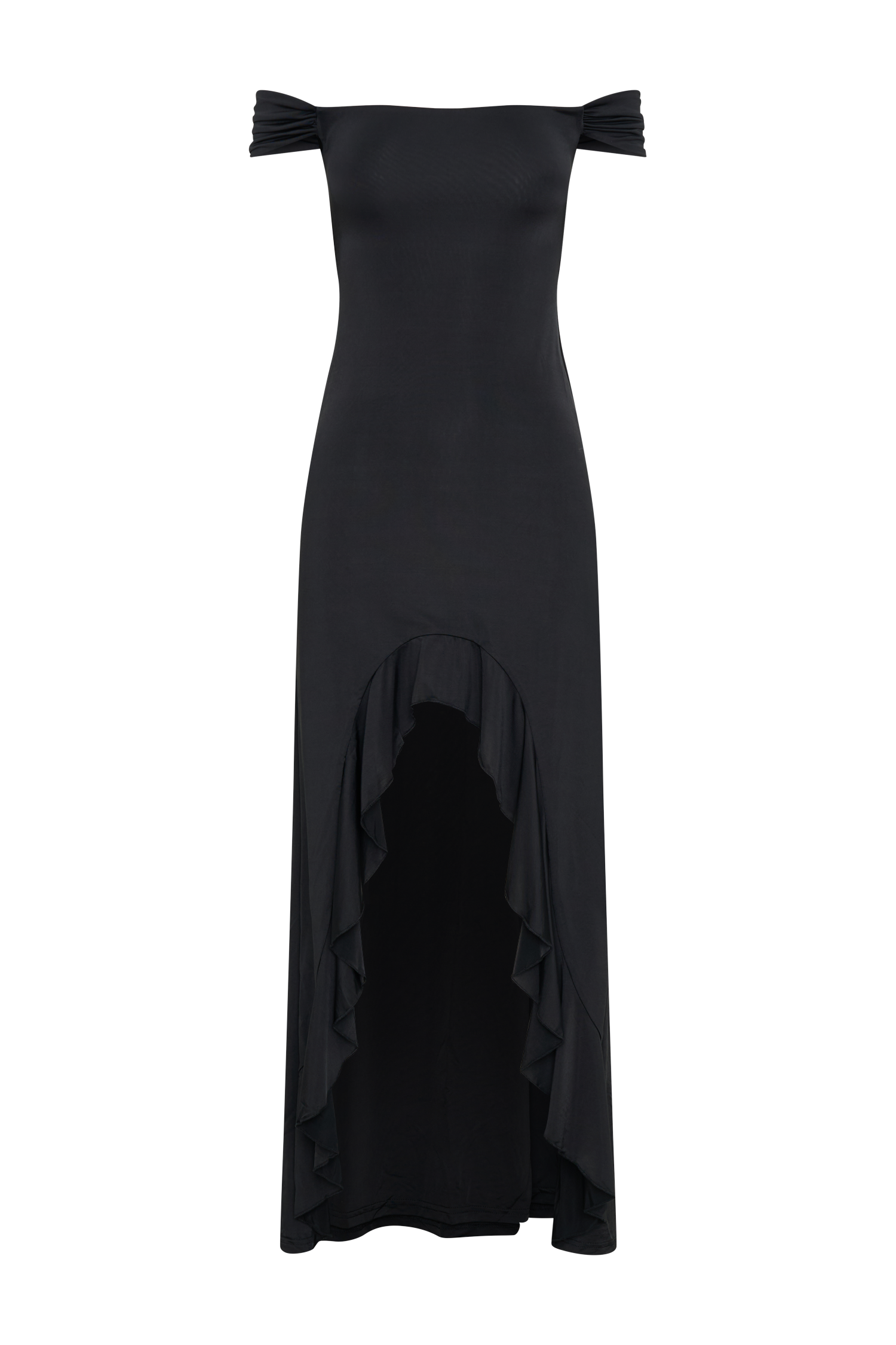 Eisley Slinky Off Shoulder Maxi Dress - Black