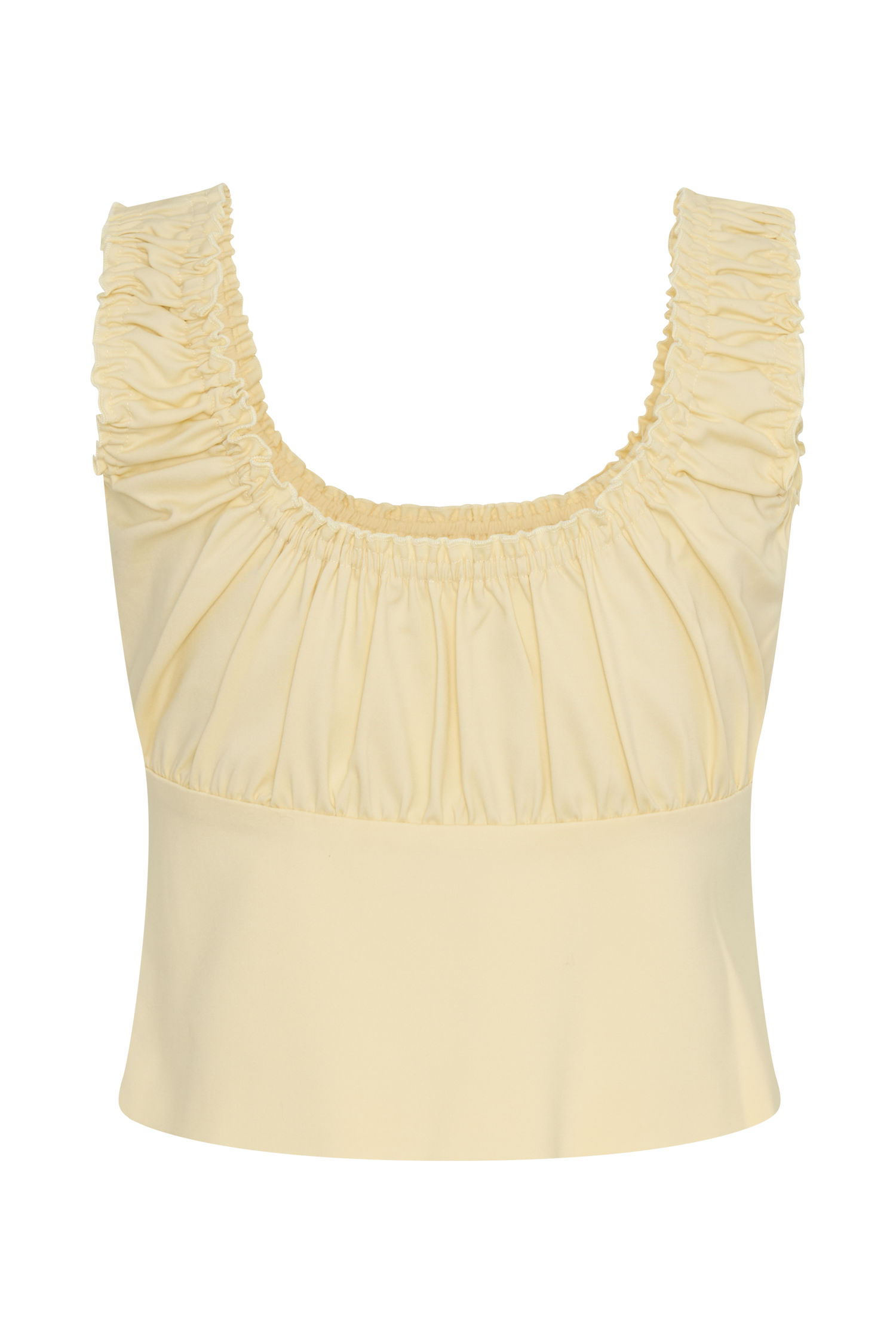 Ines Sleeveless Ruched Top - Lemon