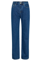 Janine High Waisted Straight Leg Jeans - Dark Blue