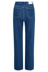 Janine High Waisted Straight Leg Jeans - Dark Blue