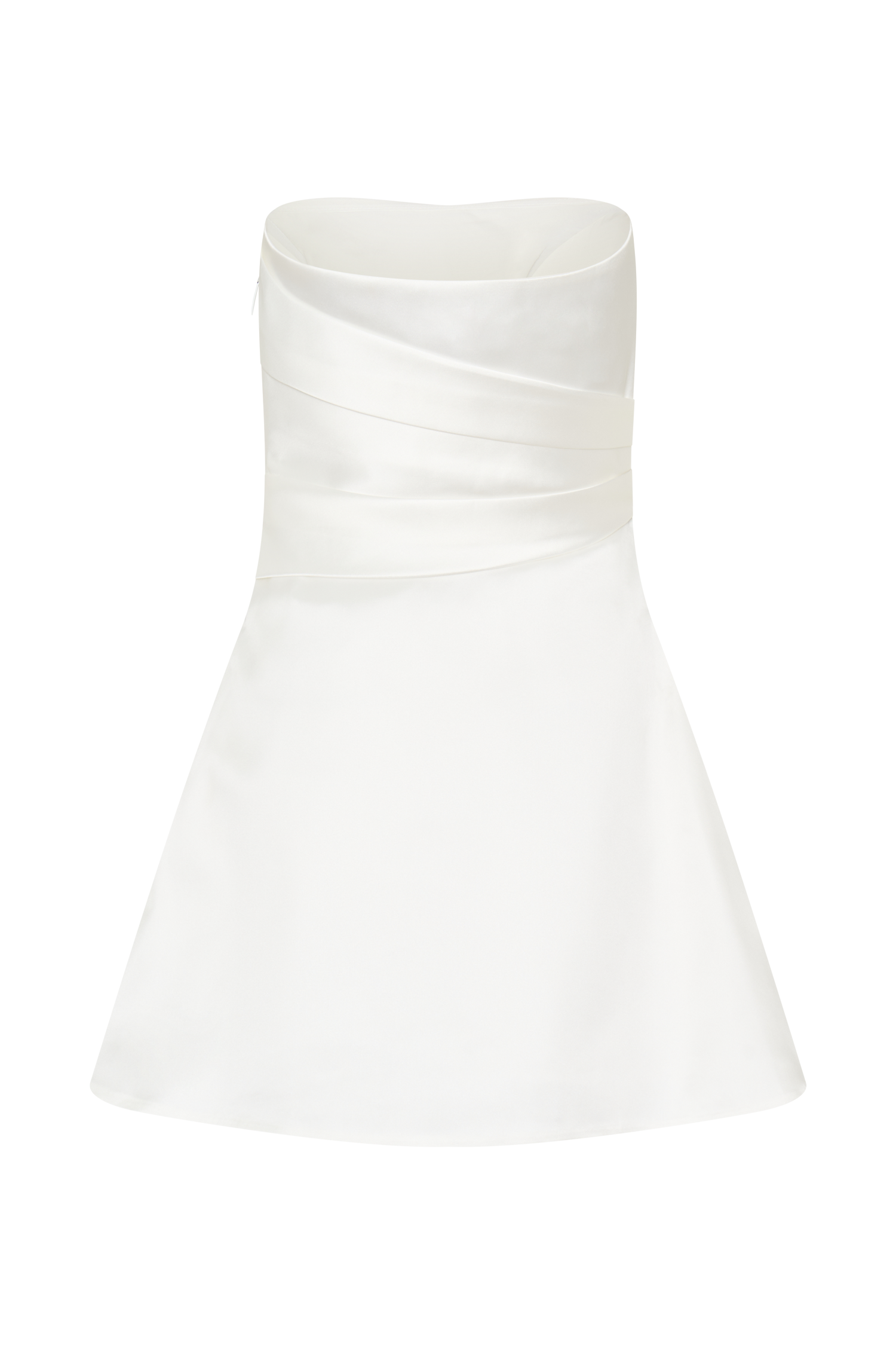 Lora Strapless Satin Mini Dress - White