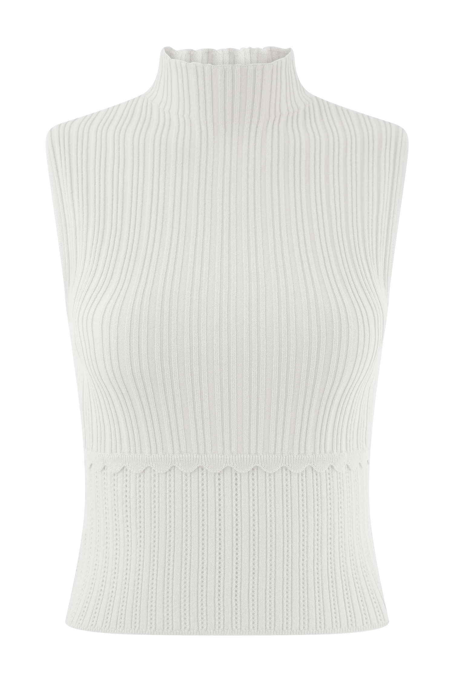 Indy Pointelle Knit Top - Ivory