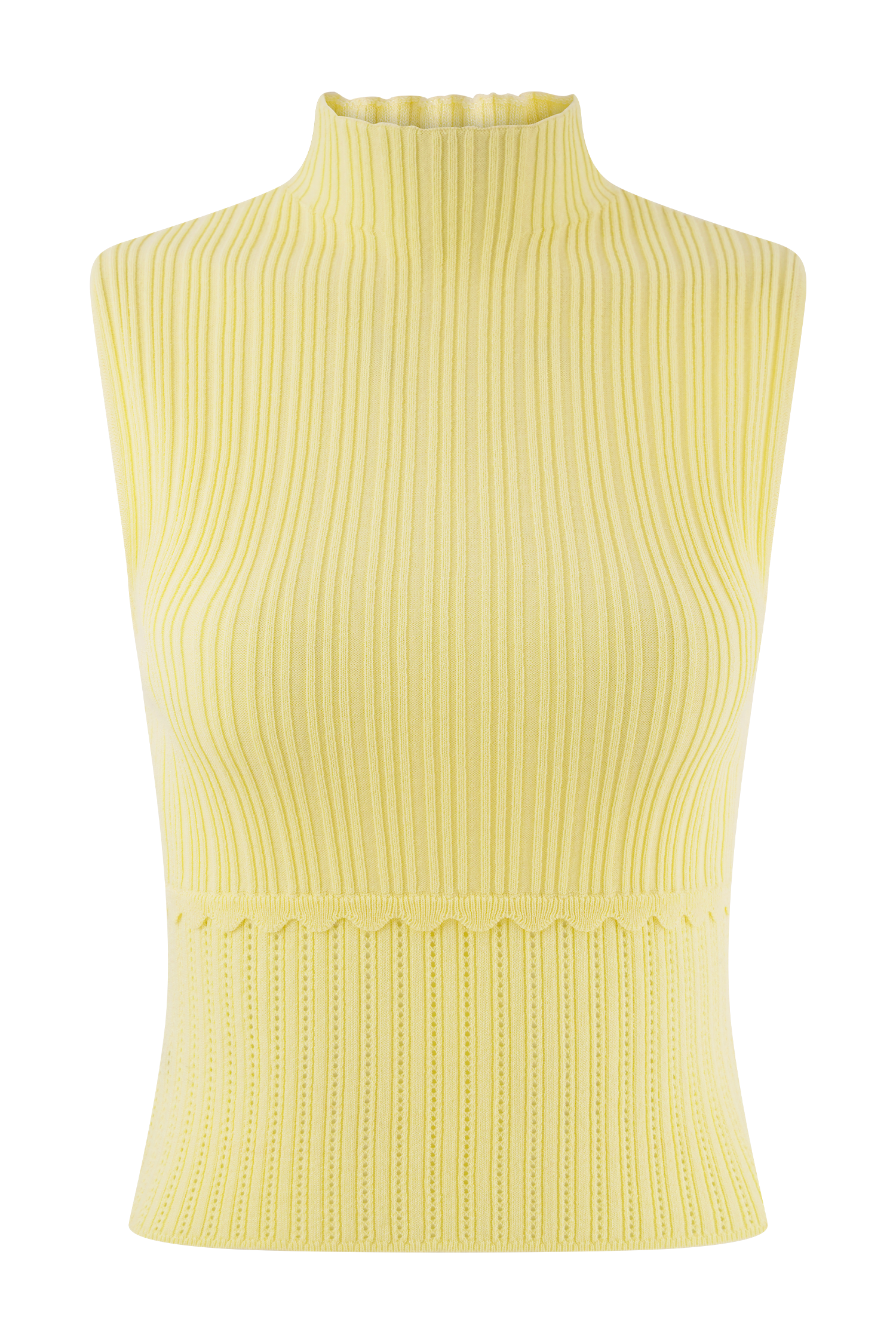 Indy Pointelle Knit Top - Lemon