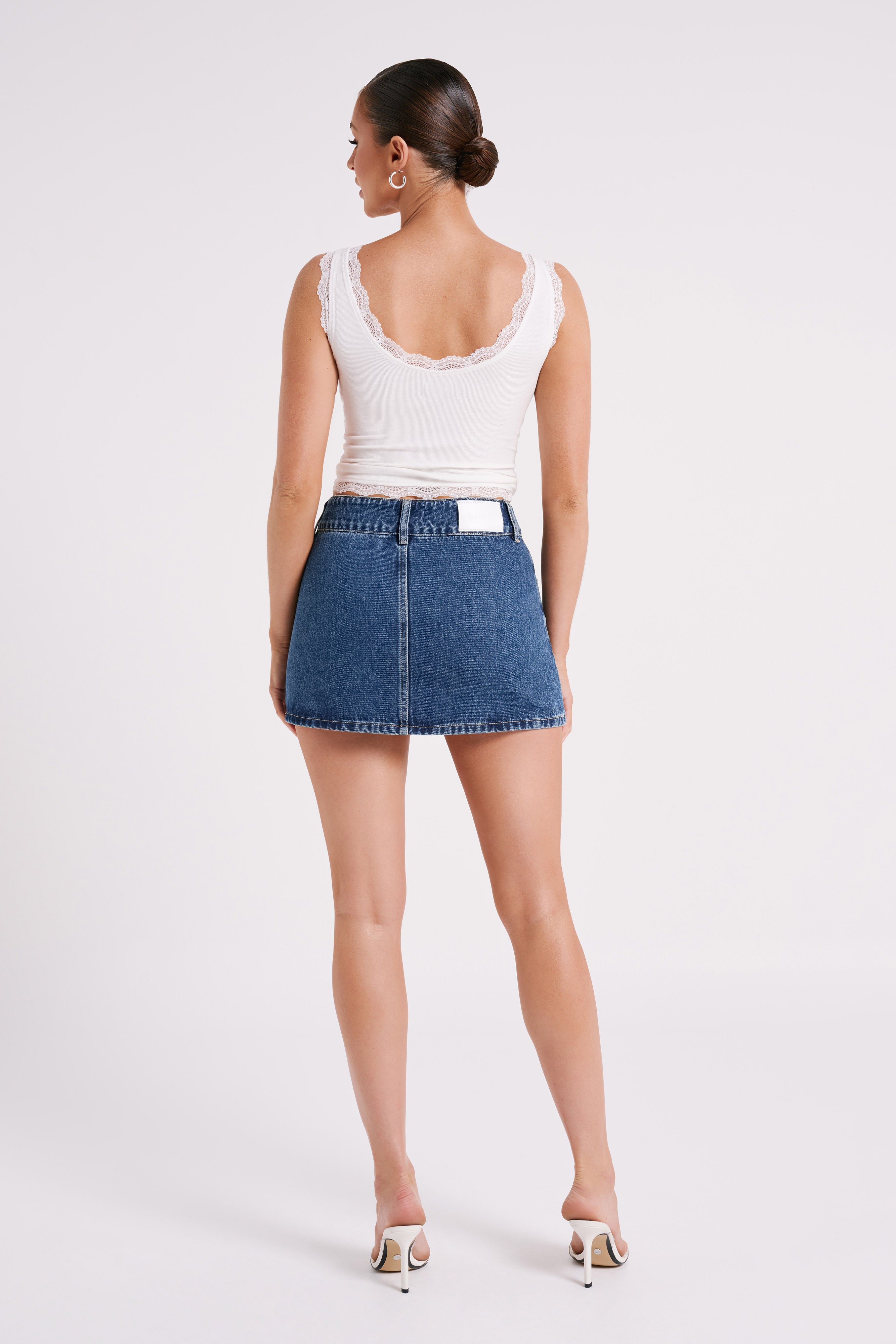 Julienne Denim Mini Skirt - Dark Blue