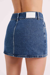 Julienne Denim Mini Skirt - Dark Blue