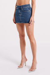Julienne Denim Mini Skirt - Dark Blue