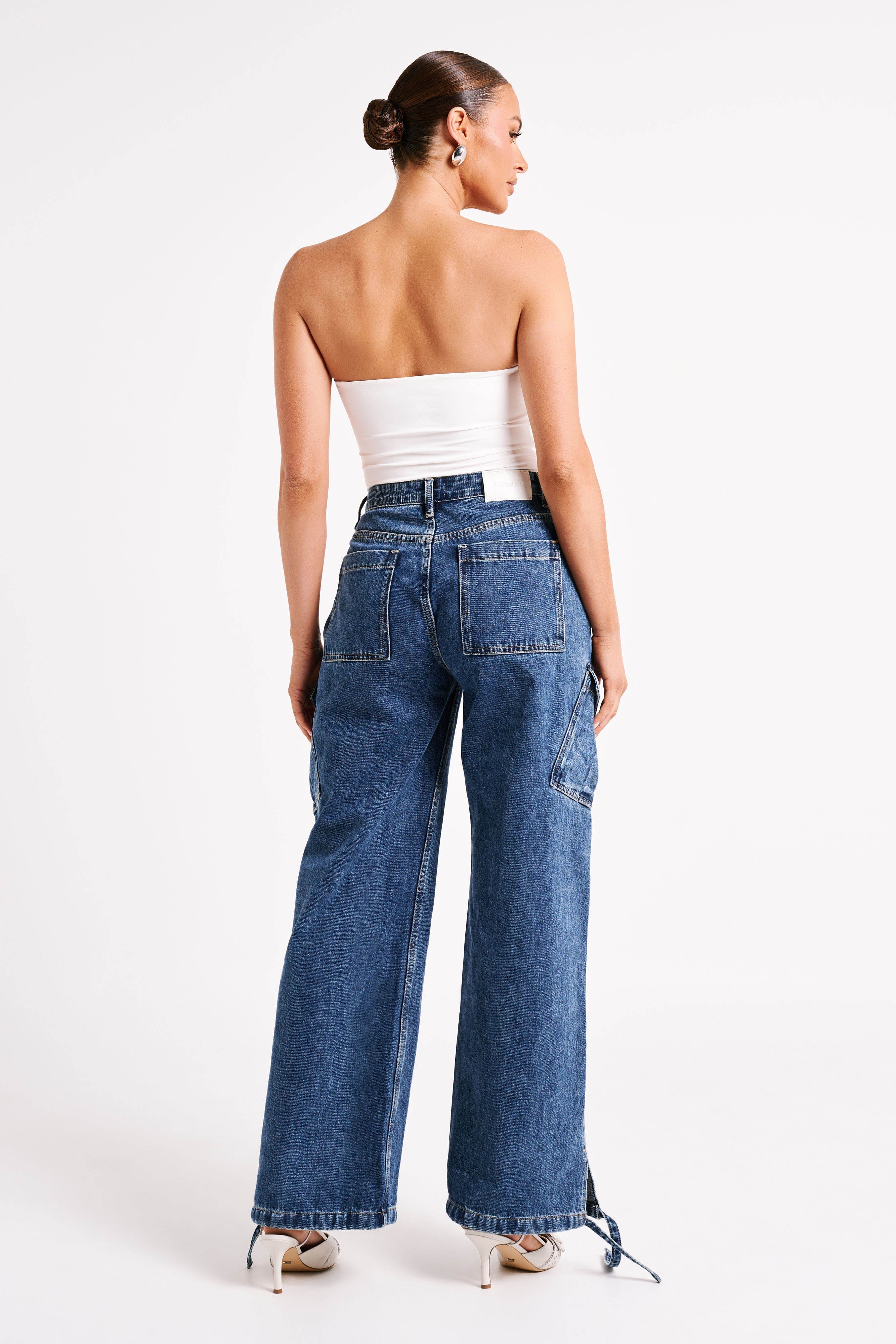 Romina Recycled Nylon Ruched Bodysuit - White