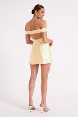 Cher Satin Strapless Mini Dress - Butter