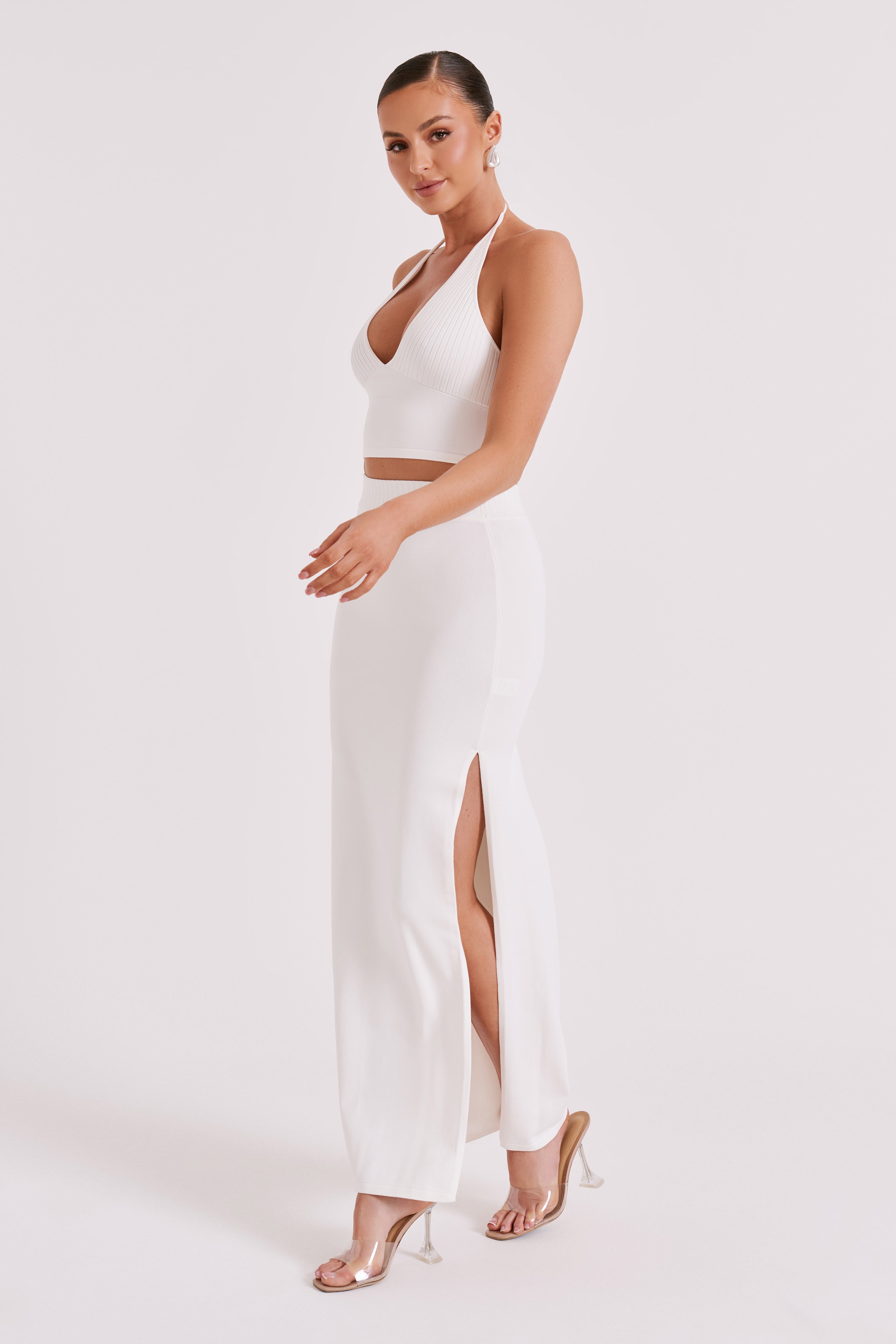 Darby Knit Midi Skirt - Ivory