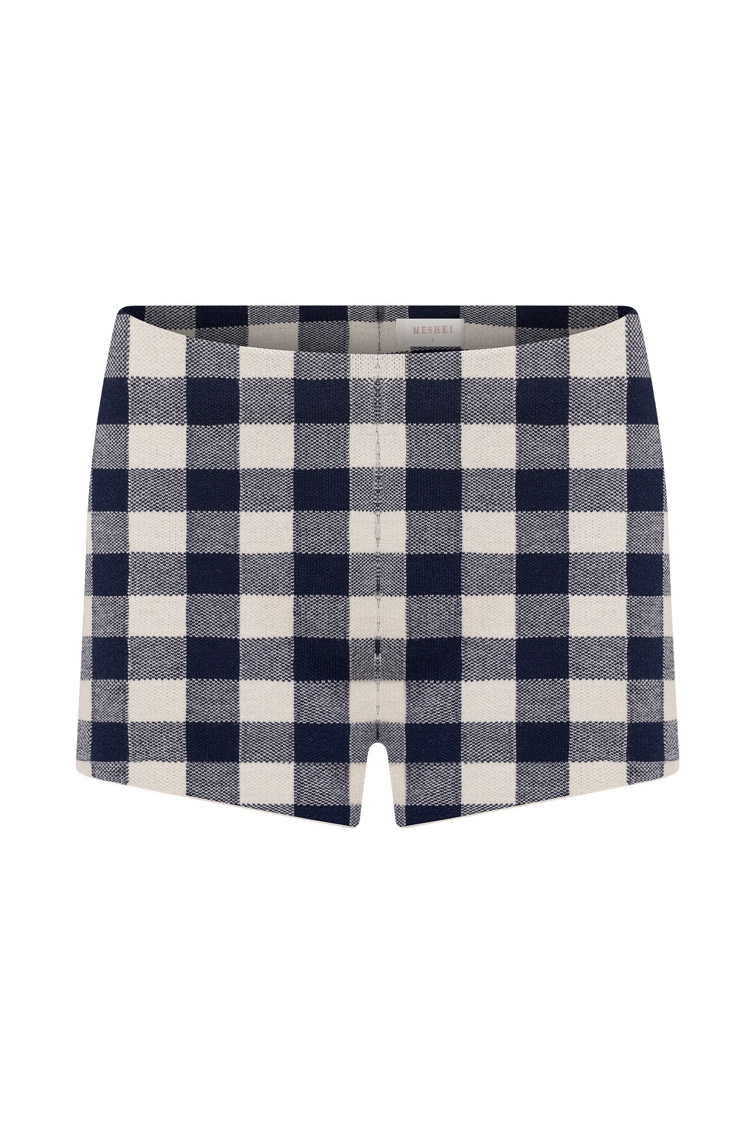 Marcie Knit Short - Navy Gingham