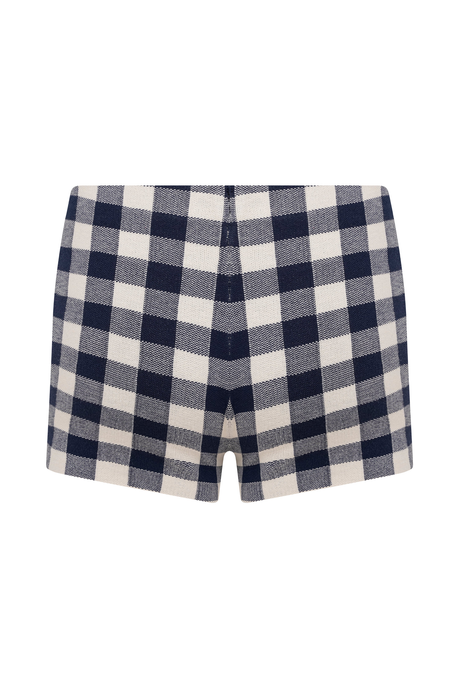 Marcie Knit Short - Navy Gingham