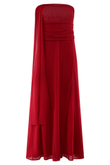 Arna Mesh Maxi Skirt - Ruby