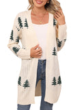 Autumn And Winter New Sweater Women's Knitted Loose Christmas Cedar Embroidered Cardigan Jacket HZ1208