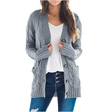 Autumn/Winter 2025 New Women's Casual Cardigan Jacket Solid Color Mah-Button Cardigan Sweater Women HZ1208