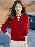 Chinese Women's Clothing Chinese Style Bottom Shirt Women 2025 New Autumn And Winter Dragon Year Life Year Clothes Large Red Sweater HZ1208