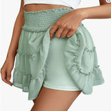 2025 Yoga Clothes 100 Folding Skirt Women High-Waist Sports Short Skirt Dry Outdoor Anti-Walking Tennis Skirt HZ1208