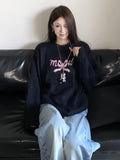 French Languid Wind Bow Embroidered Sweater Coat New Sweet Soft Glutinous Thick Knitting Blouse Tide In Autumn And Winter HZ1208