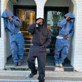 10.16 Casual Simple Couple Fashion Hoodie Zipper Jacket Loose Jersey Trousers HZ1208