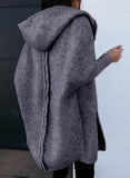 Hooded Cardigan Women's Sweater In Front Of The Knitted Coat Long-Sleeved Commute Wind HZ1208