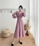 Autumn And Winter Goddess Fan Sweater Dress 2025 New Female Waist Thin French Style Knitted Dress Dress Dress Dress Dress HZ1220