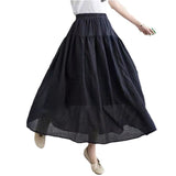 Cotton Half Dress Girl New Big Swing Skirt Solid Color Fluffy Skirt Fluffy Skirt Double Breathable Literary Waist Tight HZ1220