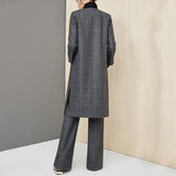 2025 New Women's Clothing Autumn And Winter Long Two Sets Of Trousers Hair Coat Wide Leg Pants Casual Fashion Suit Women's Trend HZ1220