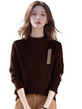 Half-High Red Sweater Women's Autumn And Winter Thick Knitted Shirt Fashion Life Year Short-Lived In The Middle Of The Year To Play The Bottom Shirt HZ1208