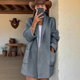 2025 Sheintemu Autumn And Winter Western Wind Long Sleeve Collar Sweater Cardigan HZ1208