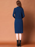 New Knitted Dress In Autumn And Winter 2025 Two Sets Of Women's Long Thin Temperament Inside The Bottom Sweater Skirt HZ1220