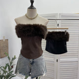 Heavy Industry Bling Bling Glide Hanging Neck Sling Vest One-Style Wrapping Tie With Large Bare Back Blouse 1083 HZ1208