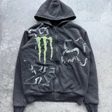 Street Hooded Trousers Set Printing Foamy Hip Hops Casual Women Plus Velvet Sweatpants HZ1208