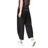 Small Cotton Wide Leg Pants Women 2025 Summer New Loose Large Size Linen Nine Casual Pants Outside Wearing HZ1220